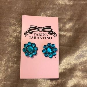 Tarina Tarantino teal flower post earrings